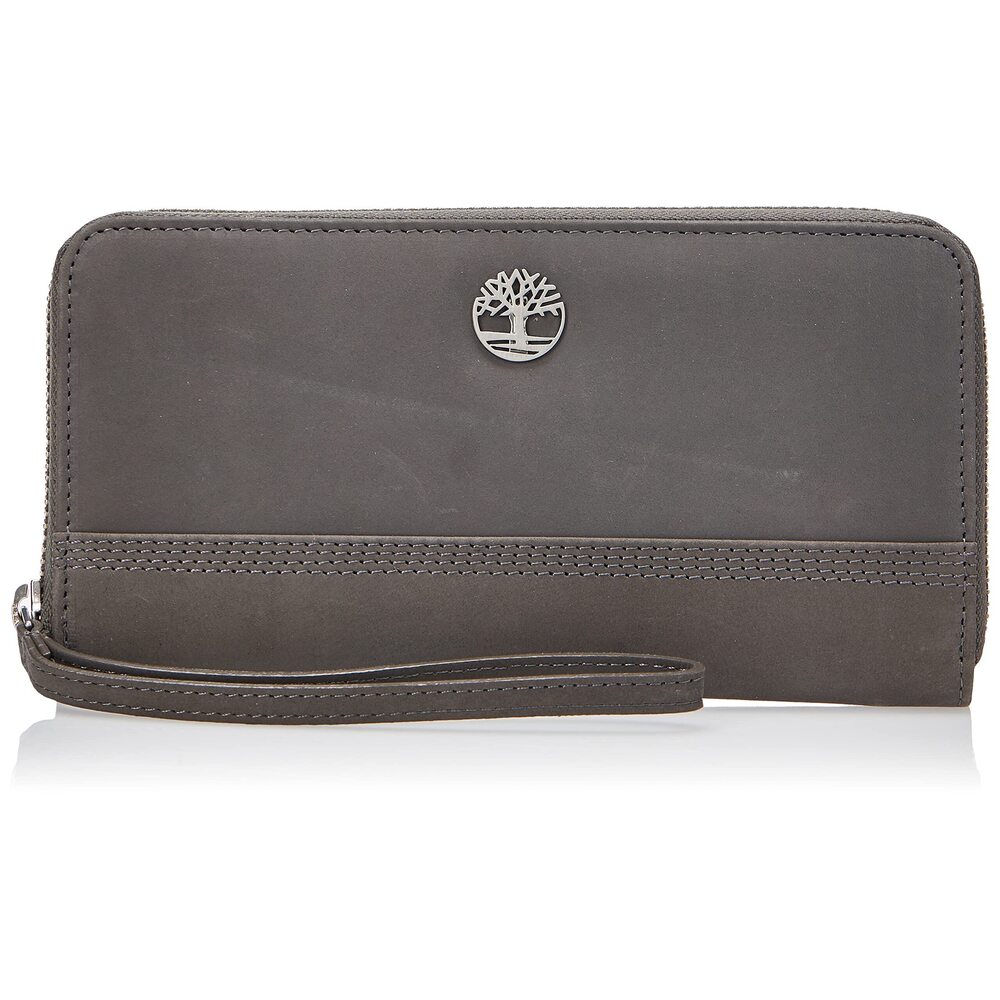 3095 Leather Rfid Zip Around Wallet Clutch With Wristlet Strap, Castlerock